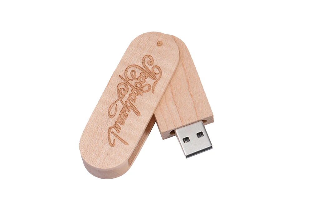 JASTER заказной выгравированный логотип деревянный вращающийся usb 2,0 U Диск флеш-накопитель 4 ГБ 8 ГБ 16 ГБ 32 ГБ 64 ГБ 128 Гб(более 10 шт. бесплатный логотип