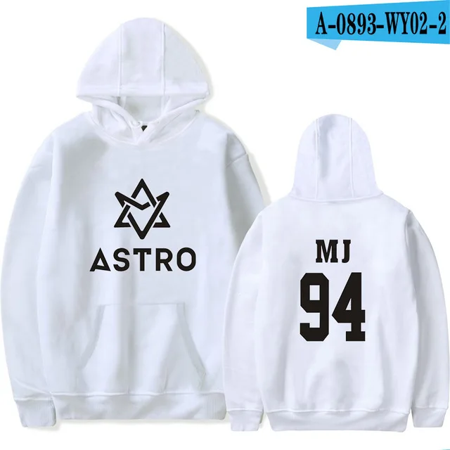 white Kpop Астро звезда Группа печатных толстовки Moletom Harajuku Толстовка пуловер, худи в повседневном стиле куртка в уличном стиле Мужская/женская одежда - Цвет: white
