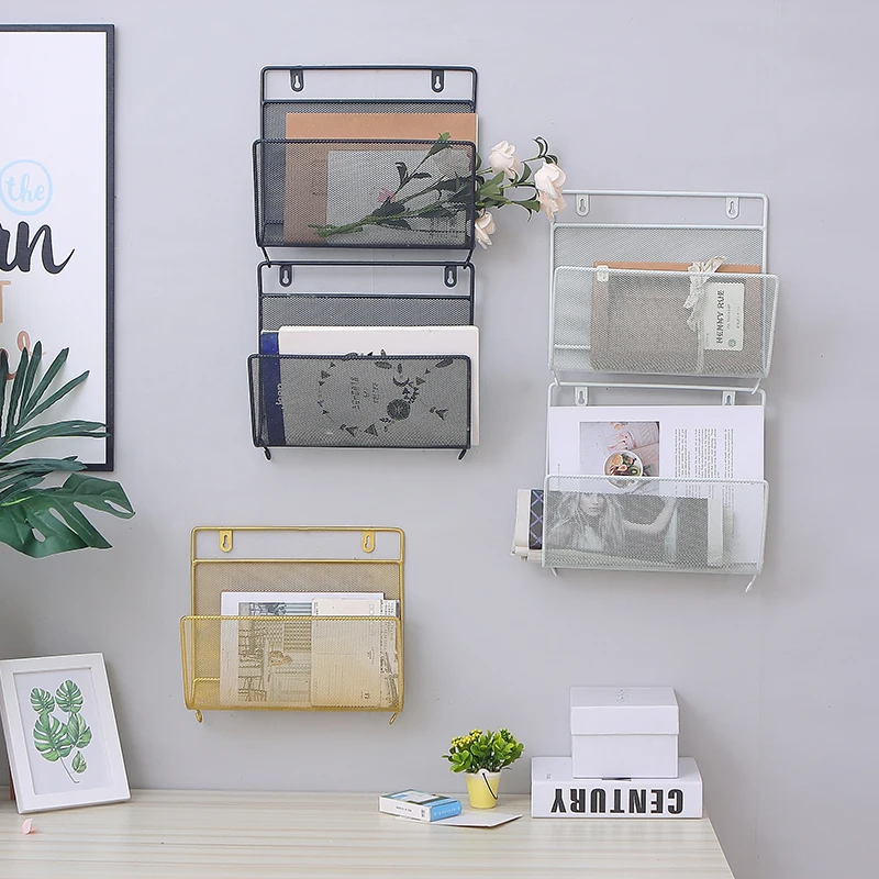 Ins стиль железная книжная полка креативное украшение кулон газета подвесной