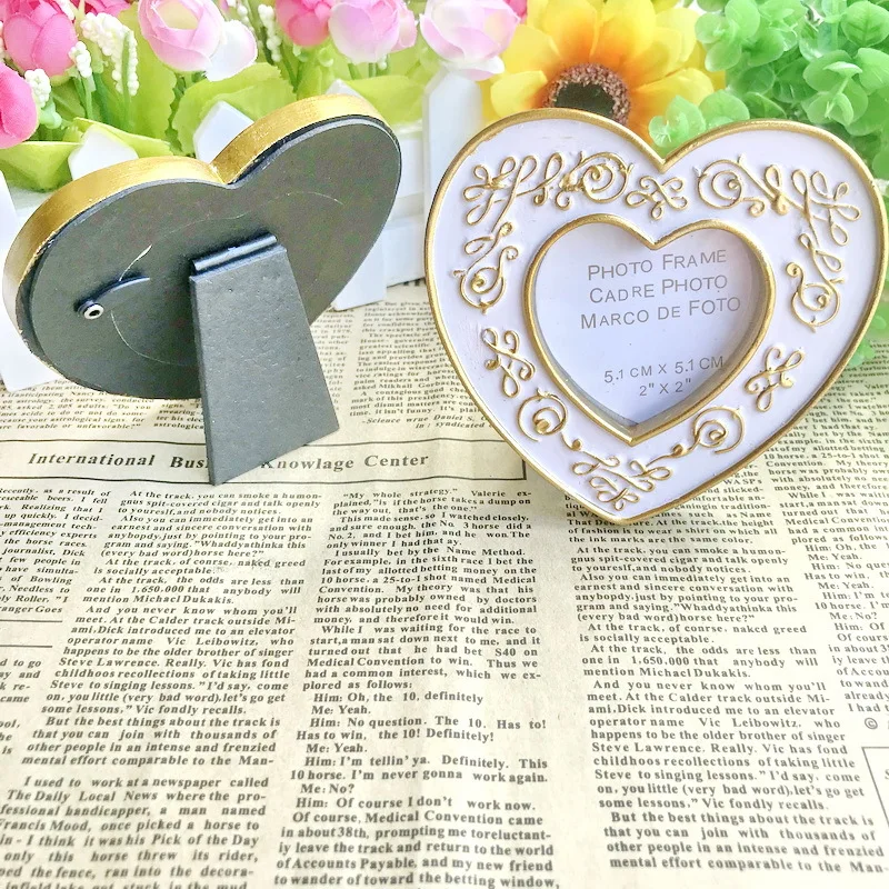 50pcs lot Heart Shaped Photo Frame Wedding favors Birthday table decoration Party place gift name card holder | Дом и сад