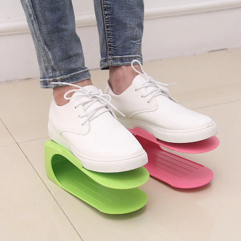 2 шт./Лот Пластиковая Полка для хранения обуви|shoe rack storage|plastic shoe cabinetspace organizer |