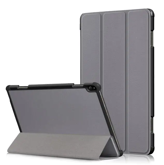 Серый Чехол для lenovo Tab P10 TB-X705F TB-X705L 10,1 '', чехол для lenovo Tab P10, Умный Магнитный флип-чехол из ПУ кожи, чехол+ стилус - Цвет: Серый