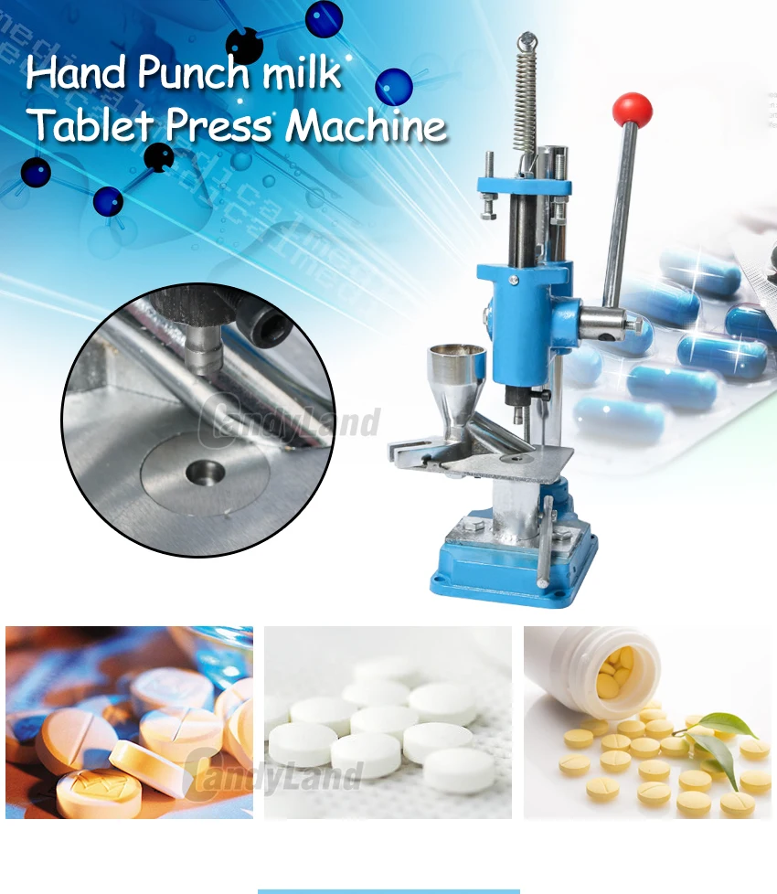 CandyLand Mini Hand Pill Press Stamp Machine Lab Professional Tablet Manual Punching Machine Sugar slice Punch Maker