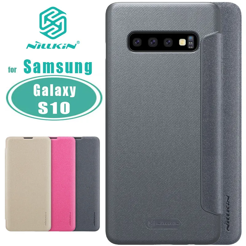 Чехол NILLKIN для Samsung Galaxy S10 блестящие роскошные кожаные чехлы книжки задняя крышка