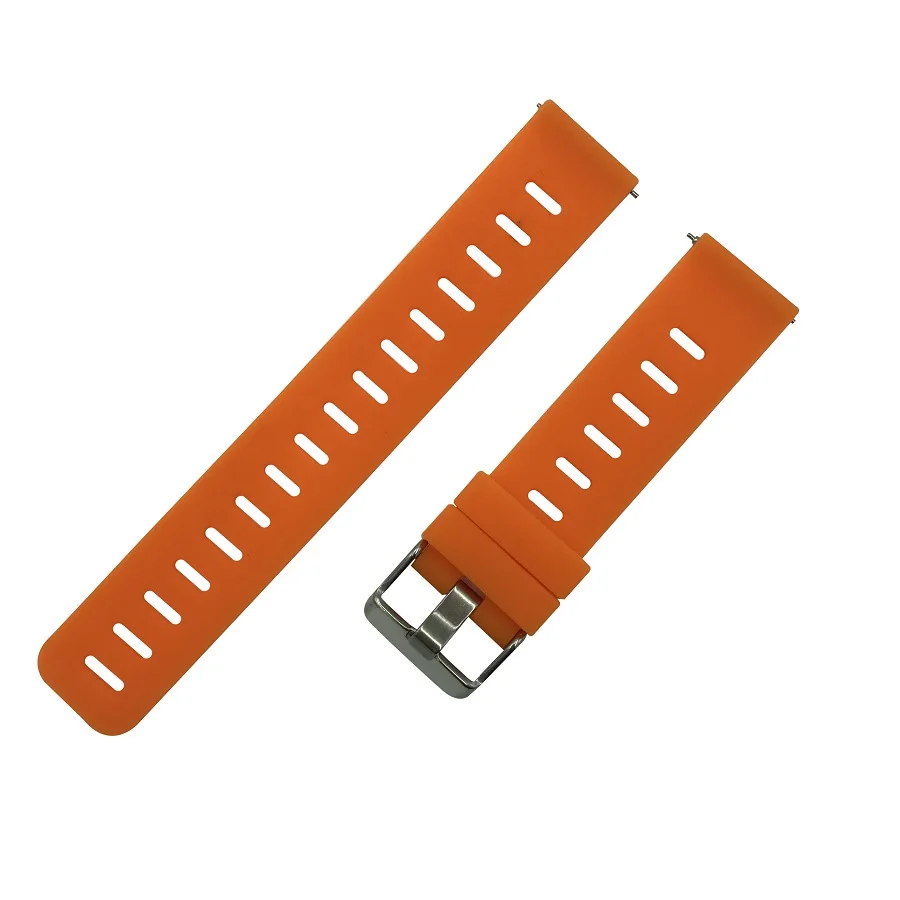 20 мм силиконовый ремешок для часов для Huami Amazfit Bip PACE Lite Youth сменный ремешок для Huami GTS наручные часы для Amazfit Stratos 2 - Цвет: orange