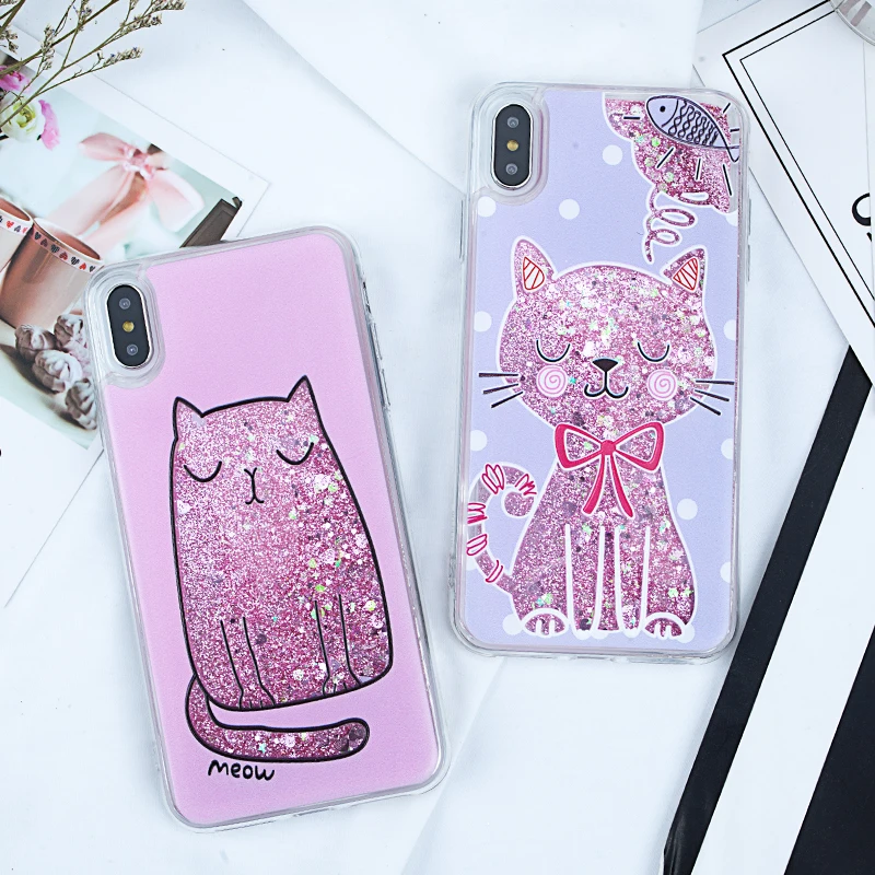 Жидкий зыбучий песок Блестящий сверкающий чехол для iPhone 6S Plus X 5S SE 6 7 8 XR XS Max TPU