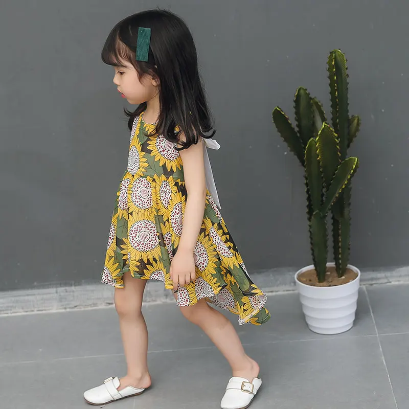 Infantil Girls Dresses 2018 Cotton Cute Princess Children Clothing Floral Sleeveless Kids A-line Dress for 12M-6Y 5ds680 | Детская