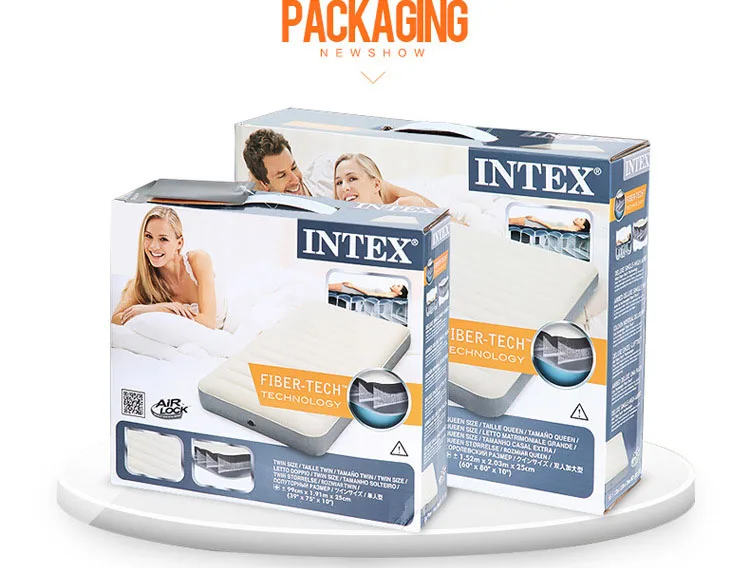 INTEX роскошный надувной матрас, надувная кровать, походный коврик, толстая Подушка, 64707 с бытовой электронасосом