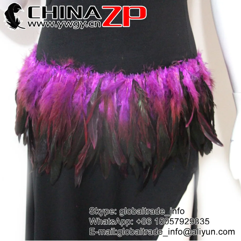 

CHINAZP Factory 800pieces/bundle Exporting Good Quality Dyed Fuchia Half Bronze Strung Rooster Schlappen Feathers