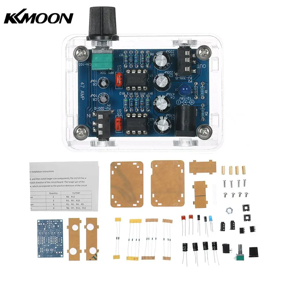 47 Amp DIY NE5532 Hi-Fi комплект усилителя для наушников с прозрачным корпусом |