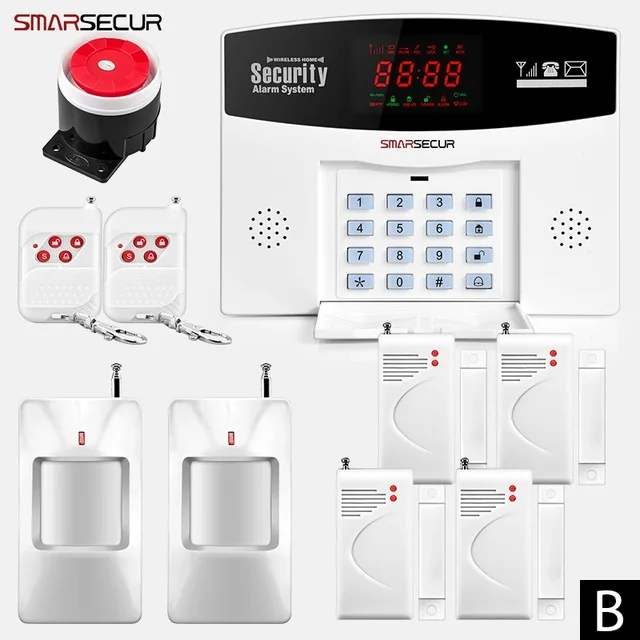 G99 set B Русская/испанская Голосовая подсказка Интерком SIM GSM Беспроводная система сигнализации приложение управление Умный дом защита от взлома система сигнализации комплект - Цвет: G99 set B