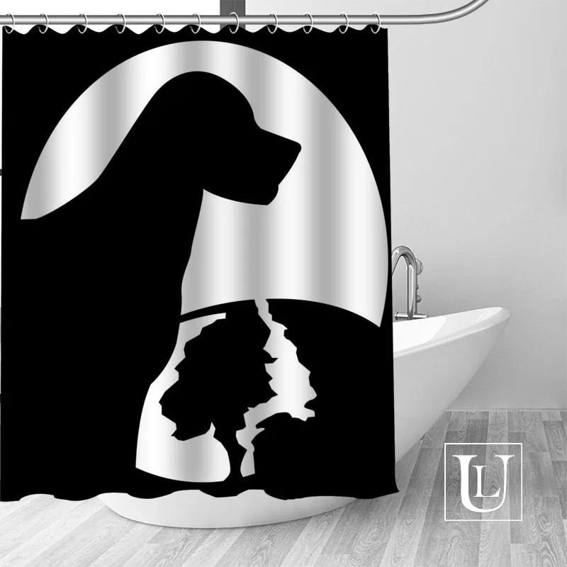 

Custom Animal silhouette Curtain Fabric Modern Shower Curtain bathroom beautiful Curtains Bath decor Polyester Cloth Waterproof