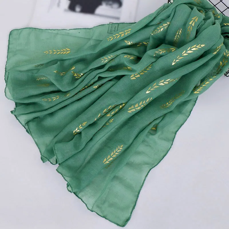 dark green Женские мерсеризованные хлопковые Тонкие шарфы хиджаб мусульманский тюрбан длинный шаль на голову мерцающий золотой пшеницы мусульманская скромность обертывание 180x70 см - Цвет: dark green