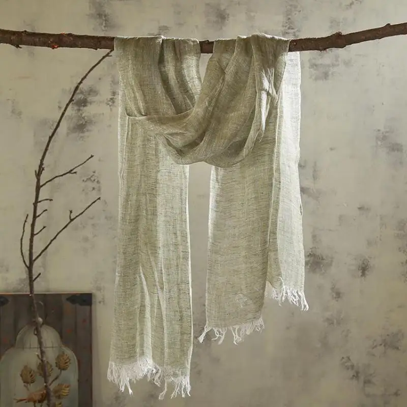 Unisex Style spring summer autumn winter Scarf Cotton And Linen Solid Color long women's scarves shawl fashion men scarf |