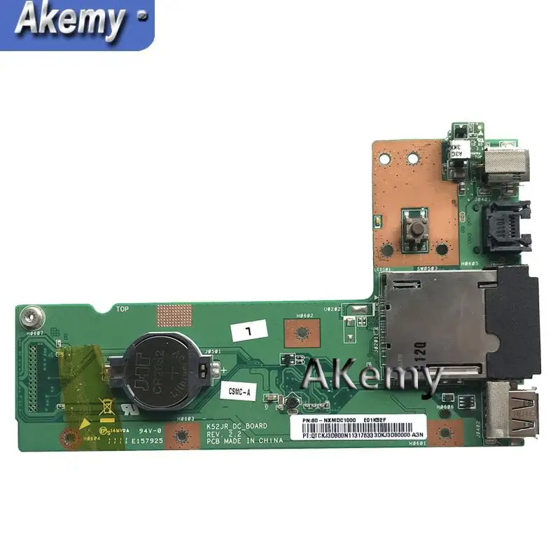AK OriginFor Asus K52 K52J K52JR K52JC K52DR X52F K52F X52J DC Power Jack аудио Плата 60-NXMDC1000 100% протестированная