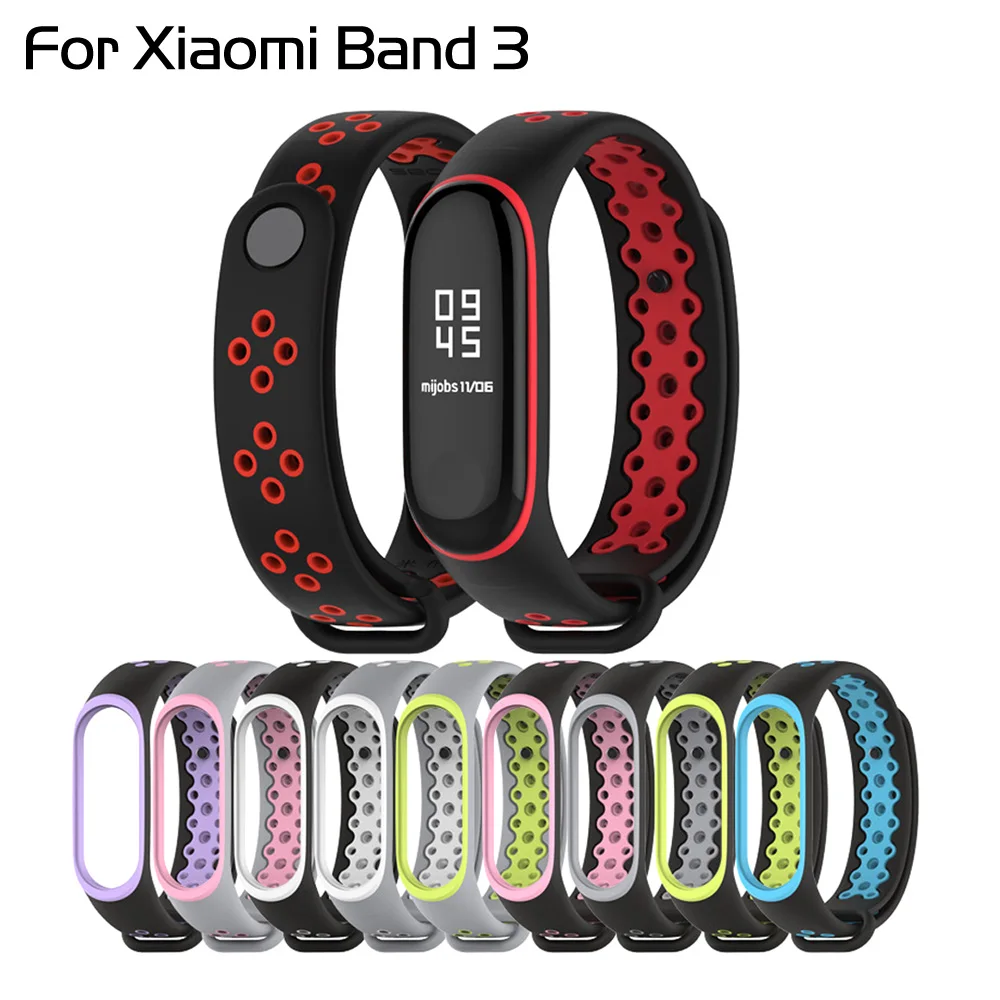 Сменный ремешок для Mi Band 4 3 MiBand силиконовые браслеты Xiaomi смарт браслет двойного