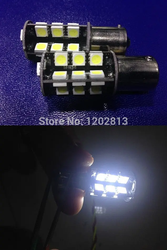 Бесплатная доставка 10 шт. супер ярких! Белый/красный 1157 BAY15D P21/5W 27SMD 5050 Canbus