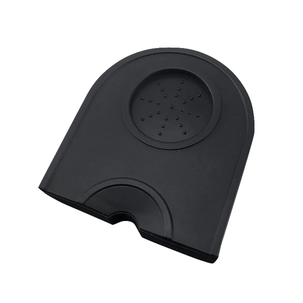 black small Кофе Противоскользящий коврик эспрессо художественная ручка трамбовочный держатель коврик кофейная посуда трамбовщик безопасный Кофе молотый силиконовый коврик MDP66 - Цвет: black small