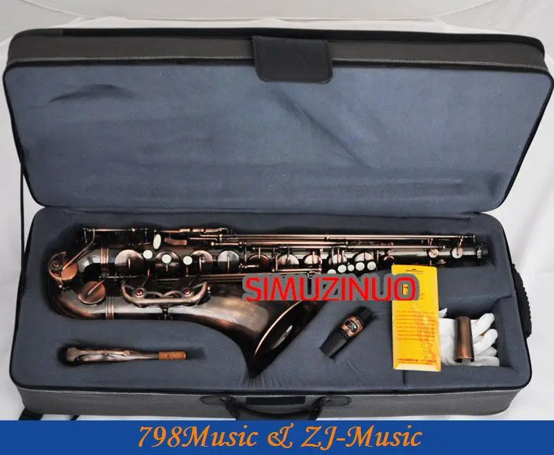 

Профессиональный красный античный тенор саксофон BB Sax High F # Новый чехол