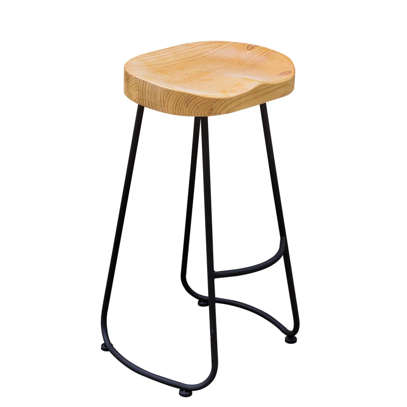 

Modern Home Iron Wood S Bar Chair Stool Fashion Cafe Bar Stool