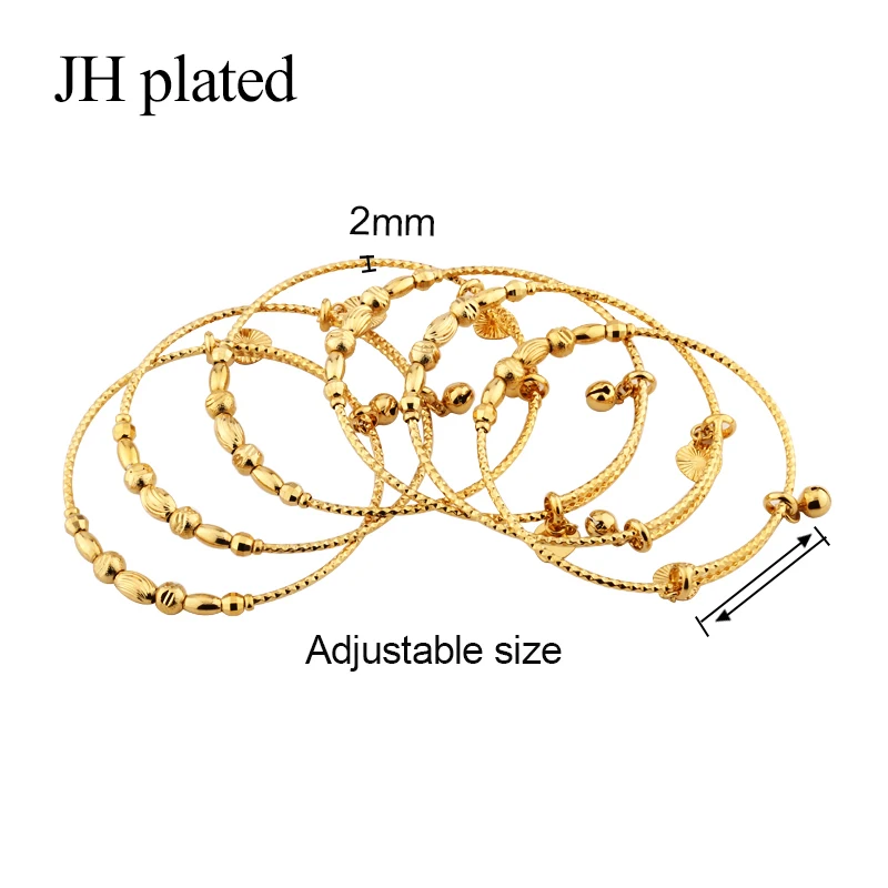 JHplated африканская Эфиопия Модный золотой колокольчик браслеты ювелирные изделия