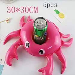 crab Единорог надувной фламинго напиток Пивной держатель летний бассейн вечерние поплавок аксессуары дети взрослые игрушки для ванной пончик плавательный кольцо - Цвет: crab