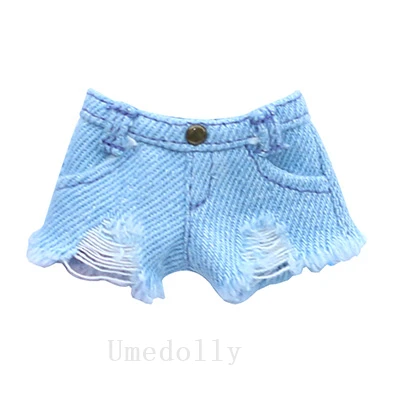 Light blue 1 шт. милые джинсовые шорты для куклы для Ob11, Holala, Blyth, Middle Blyth, Ixdoll кукла брюки одежда аксессуары - Цвет: Light blue