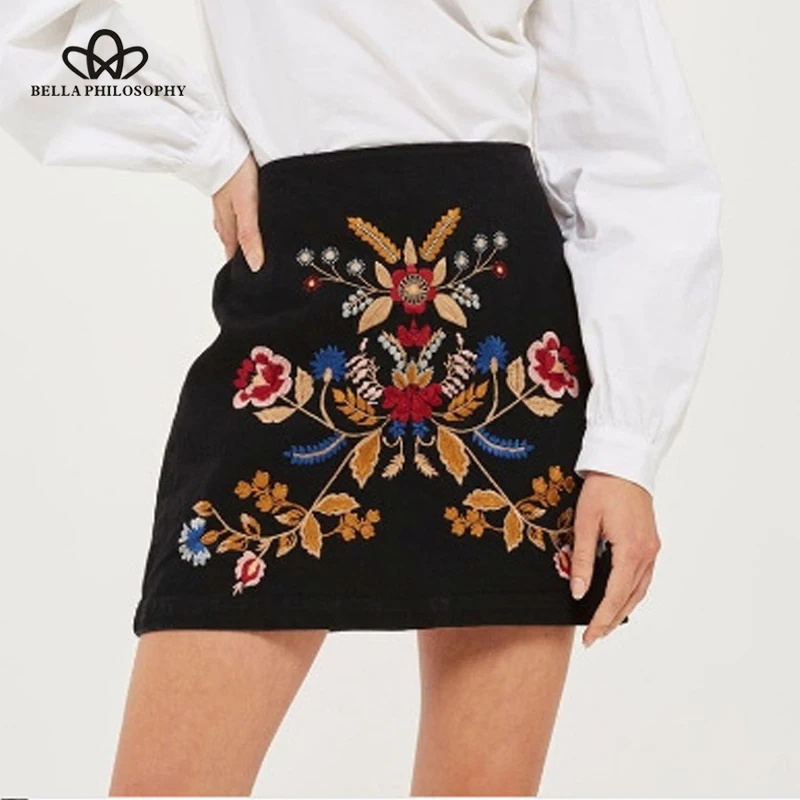 Женская винтажная мини юбка Bella philosophy весенняя с цветочным принтом|female skirts|fashion mini
