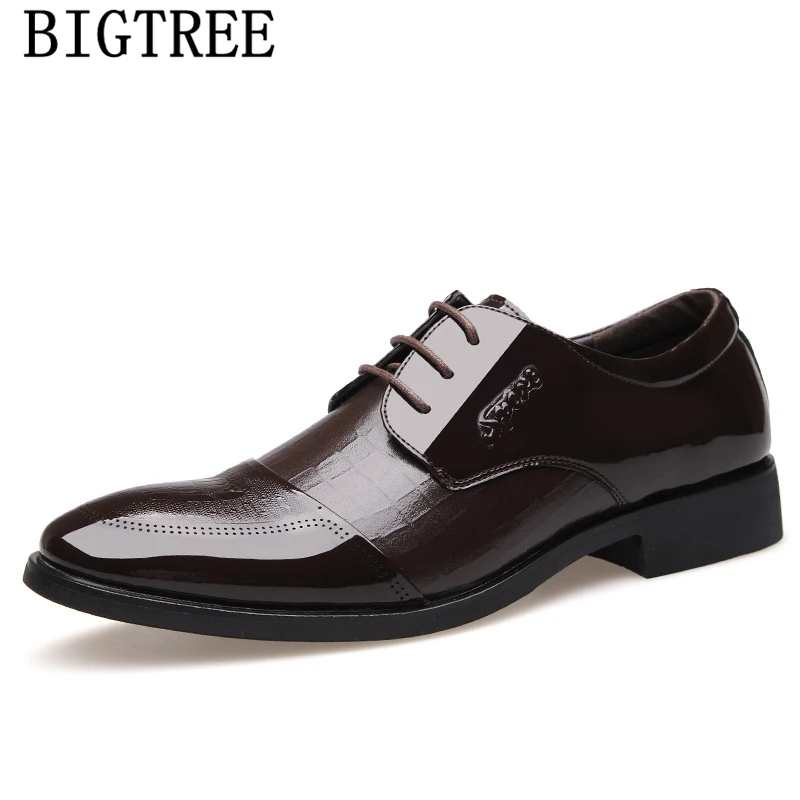 

Wedding Shoes Men Classic Patent Leather Shoes For Men Italian Crocodile Shoes Men Elegant Zapato Hombre Formal Luxury Brand