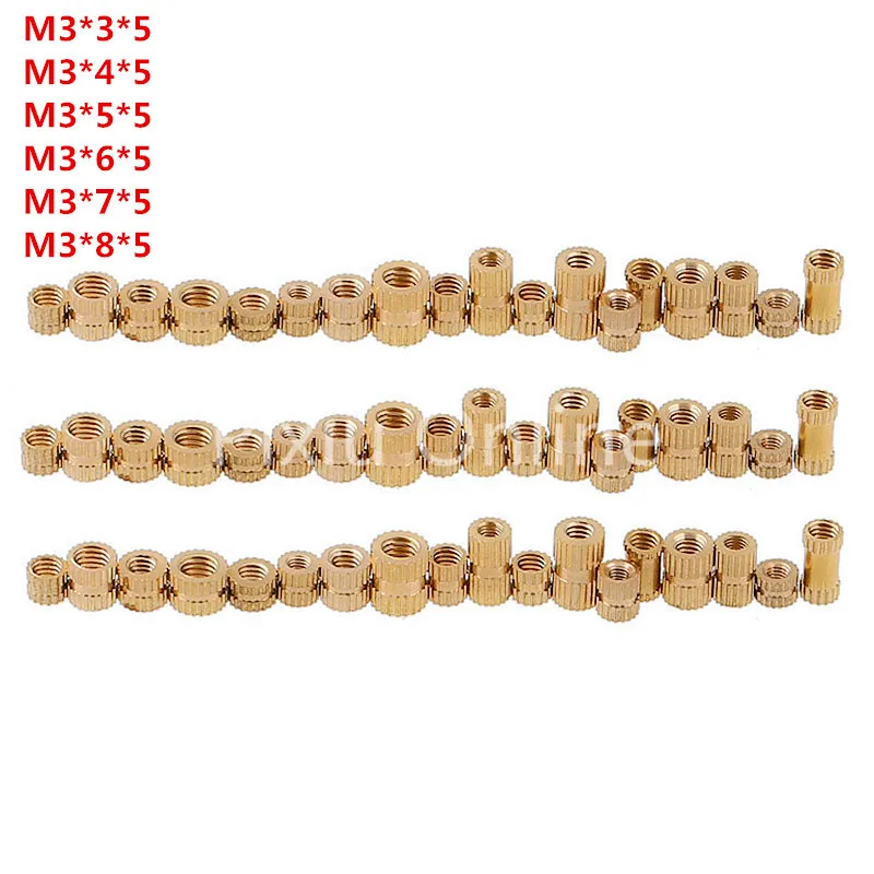 50 шт. ST192b M3 * 3/4/5/6/7/8*5 мм Латунная гайка для литья под давлением двухступенчатые