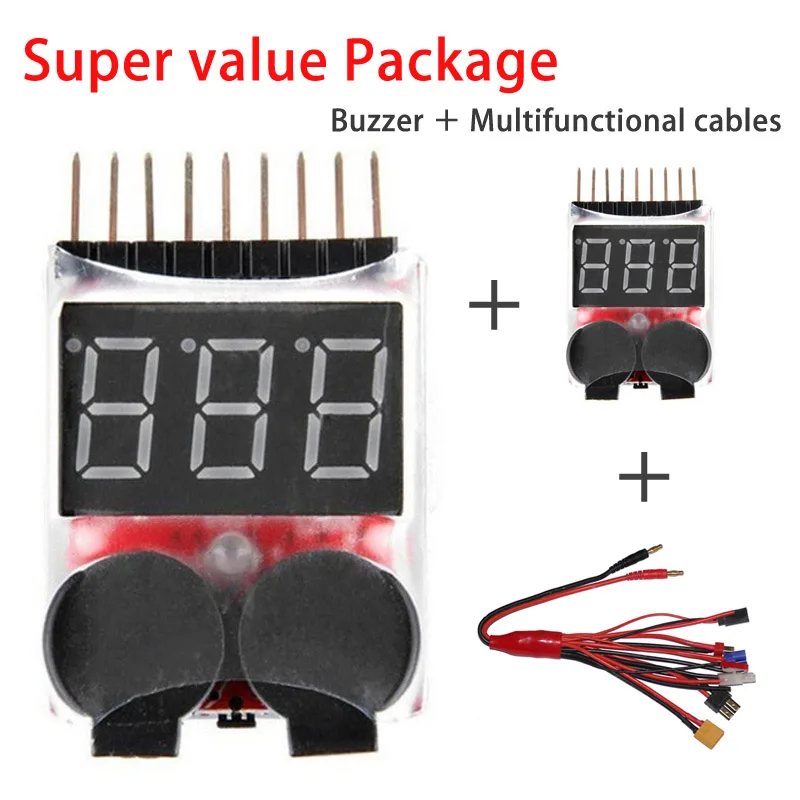 1-8S тестер низкого напряжения батареи зуммер сигнализация + Futaba TRX EC3 JST XT60