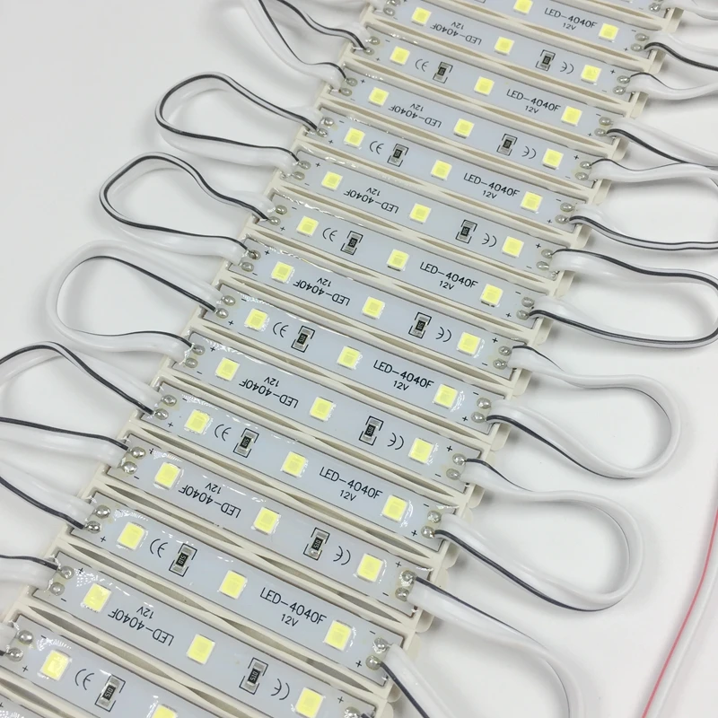 1000 шт. SMD 4040 Светодиодный модуль для знака буквы IP65 DC12V 3 LED 1 Вт 100лм 64 мм * 9 4 лента
