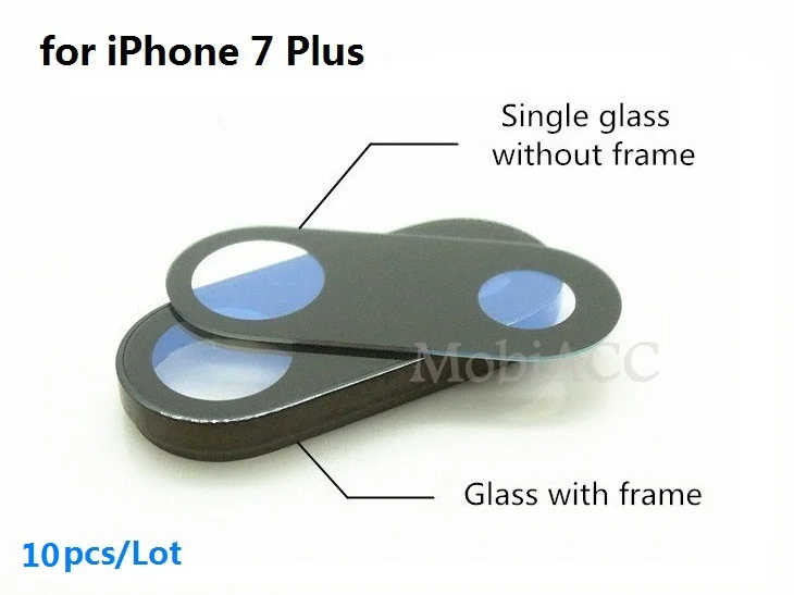 10 шт./лот для Apple iPhone 7 Plus объектив камеры сапфировое стекло с одной рамкой/без