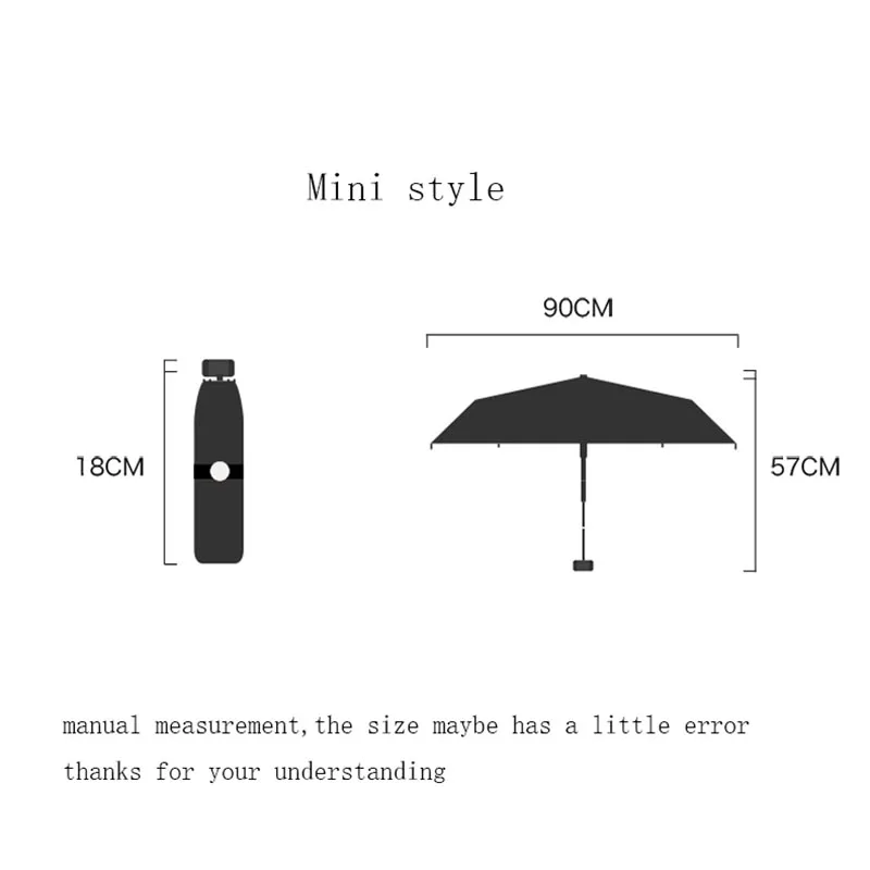 Mini Lovely Five Folding Umbrella for Easy Carry Color Coating Anti UV Durable Parasol Lady Sunny Rain Three | Аксессуары для