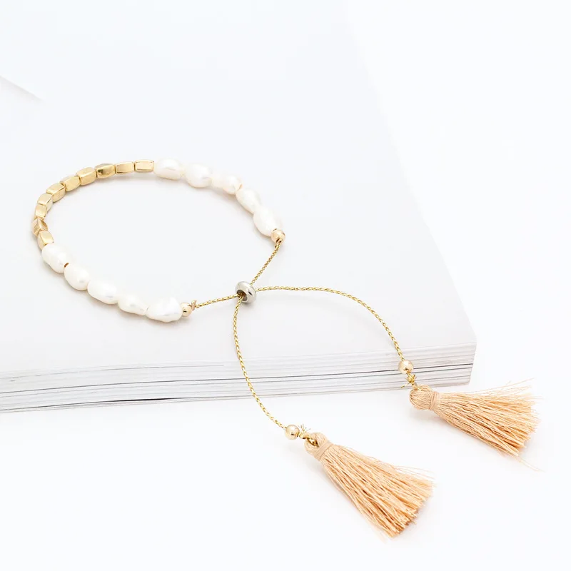 Женский браслет с искусственным жемчугом браслеты подвесками и кисточками pulseira