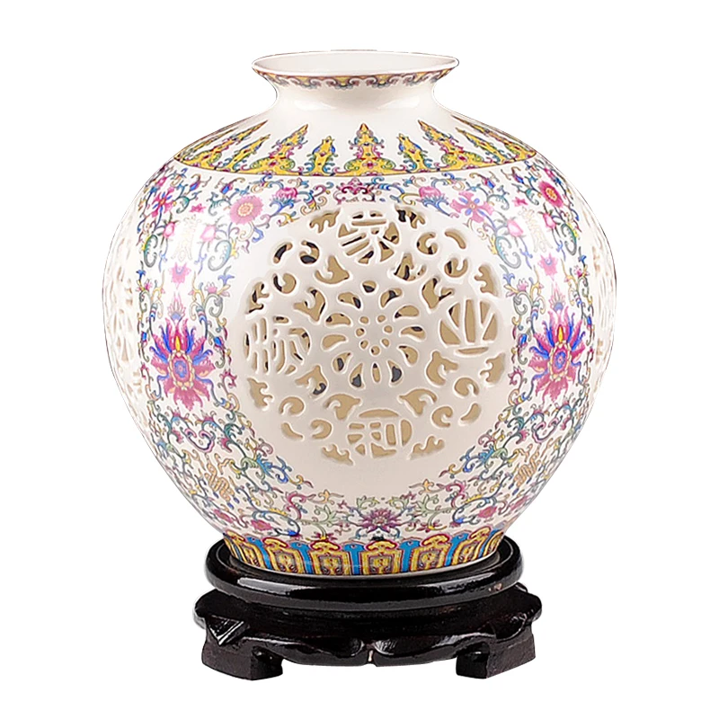 

ceramic vase ornaments pastel eggshell small hollow flower living room modern Chinese style decoration vase vase