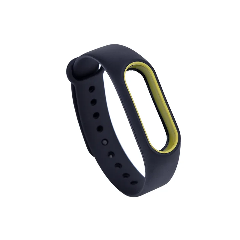 black yellow Для Xiaomi mi 2 умный браслет Цветной для Xiao mi Band 2 аксессуары сменный ремешок регулируемый мягкий силиконовый ремешок - Цвет: black yellow