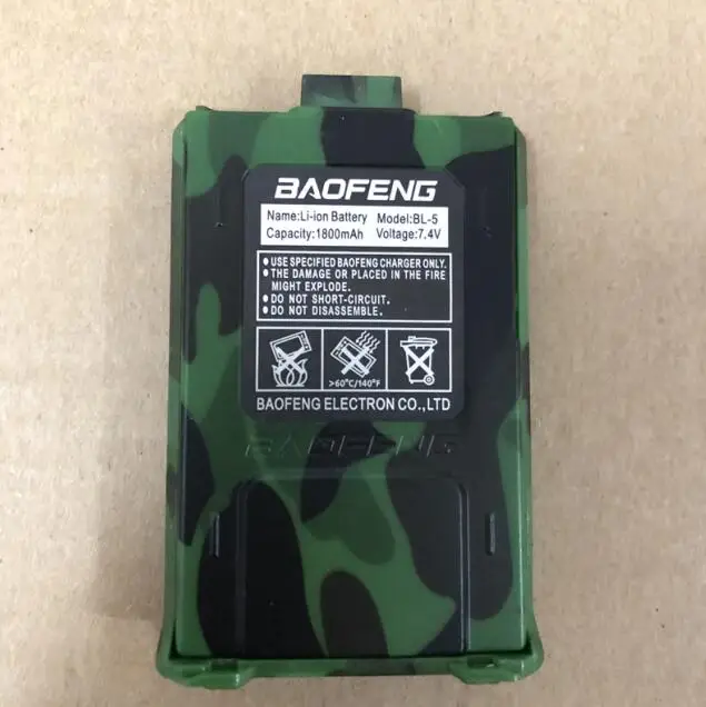 BL-5 литий-ионный Baofeng uv 5r Аккумулятор для радио рации аксессуары Baofeng UV-5R Uv-5re 5ra Uv 5r - Цвет: 1800mAh camou