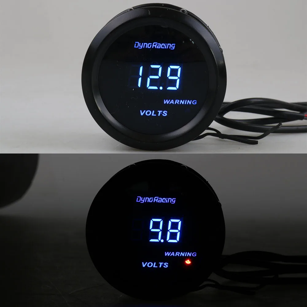 Автомобильный вольтметр Dynoracing 2 дюйма 52 мм цифровой светодиодный измеритель