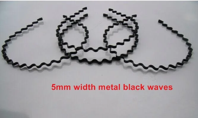 5mm metal black wave 10, 12, 15, 25 мм ширина ABS/HIPS/металлический материал пластиковые женские повязки для волос для девочек детские повязки для волос повязка для волос EH68 - Цвет: 5mm metal black wave