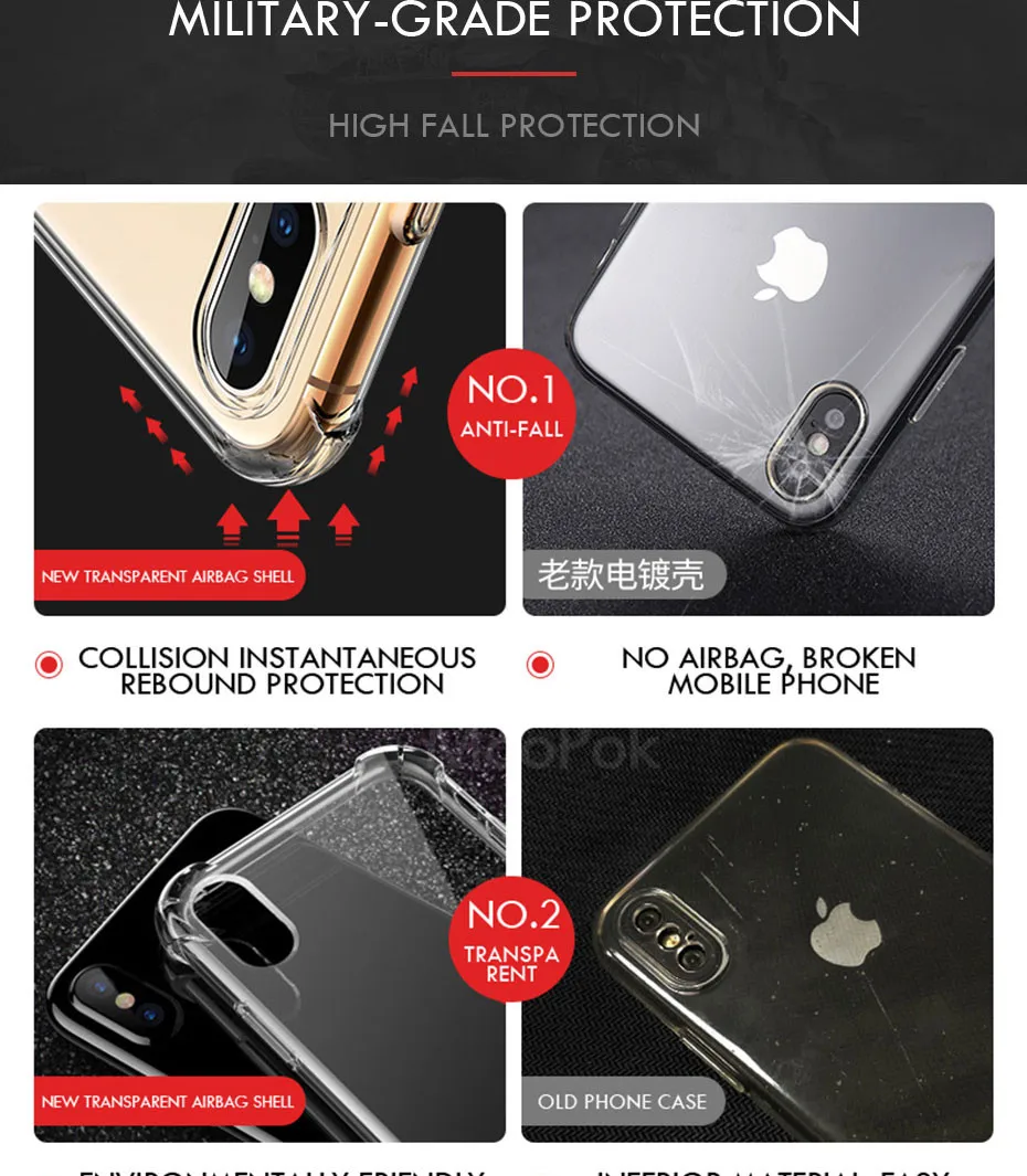 Moopok прозрачный противоударный чехол для телефона для iPhone X XS MAX XR 10 мягкий чехол из ТПУ для iPhone 8 7 6 6s Plus чехол s Shell p30