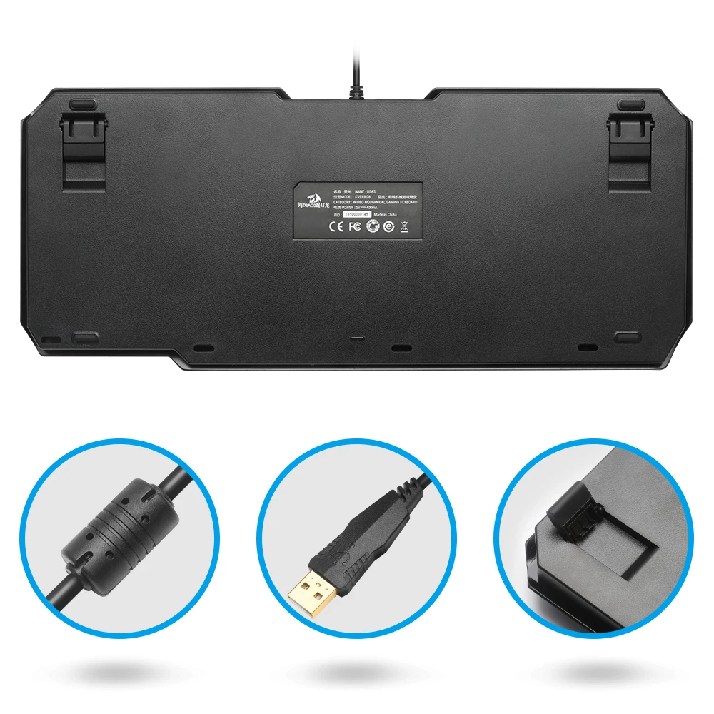 Механическая игровая клавиатура Redragon K553 USB эргономичная с подсветкой одним