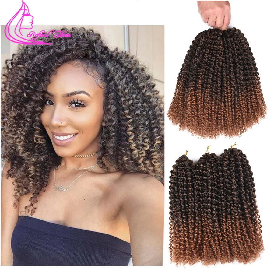 Утонченные волосы короткие кудрявые афро косы для Плетения КОС удлинители волос
