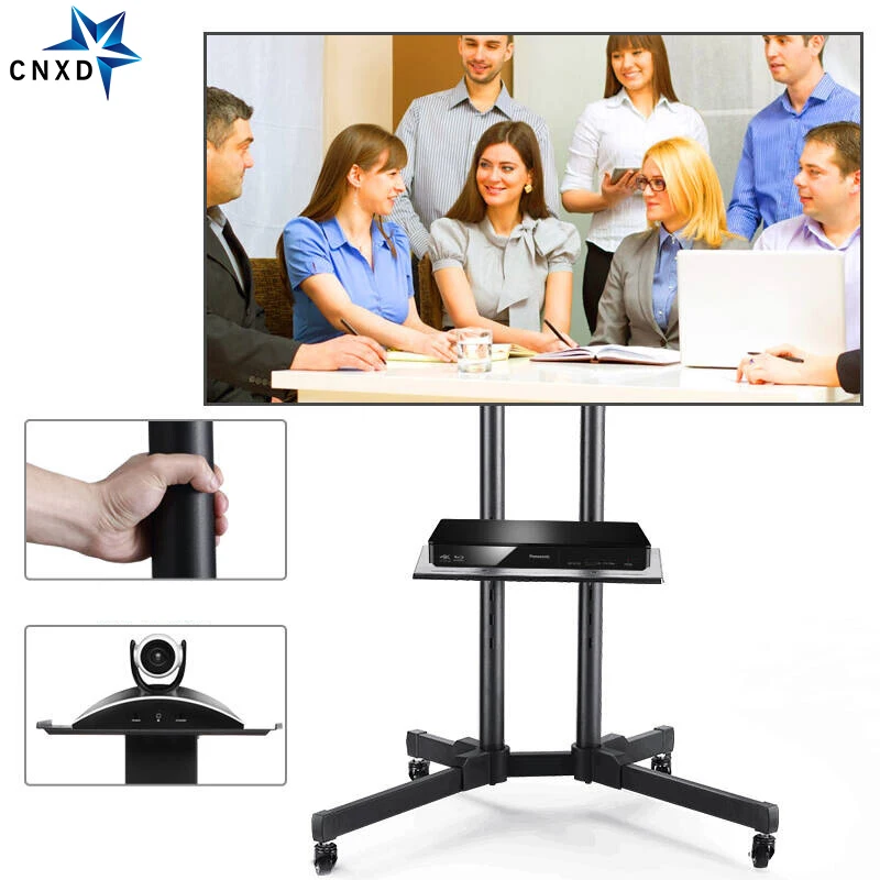 Universal TV Cart Height Adjustable Mobile TV Trolley Stand for 32