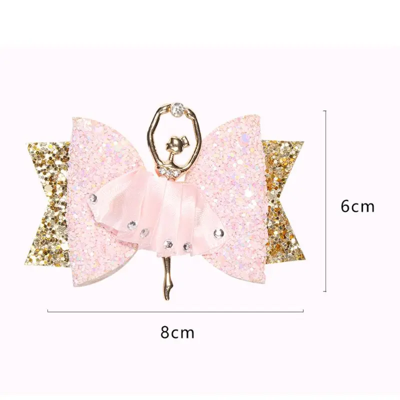 

Ballerina Glitter Bow Sparkly Hair Clip for Baby Girls Hairpin Children Kids Barrettes Hair Accessories