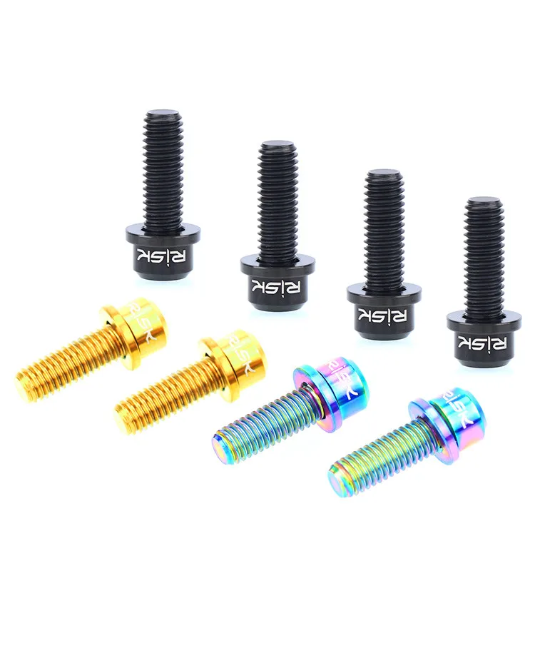 RISK M6* 18 мм титановые дисковые тормозные болты суппорта для SHIMANO и Sram велосипедные Гидравлические Тормозные болты 4 шт./лот