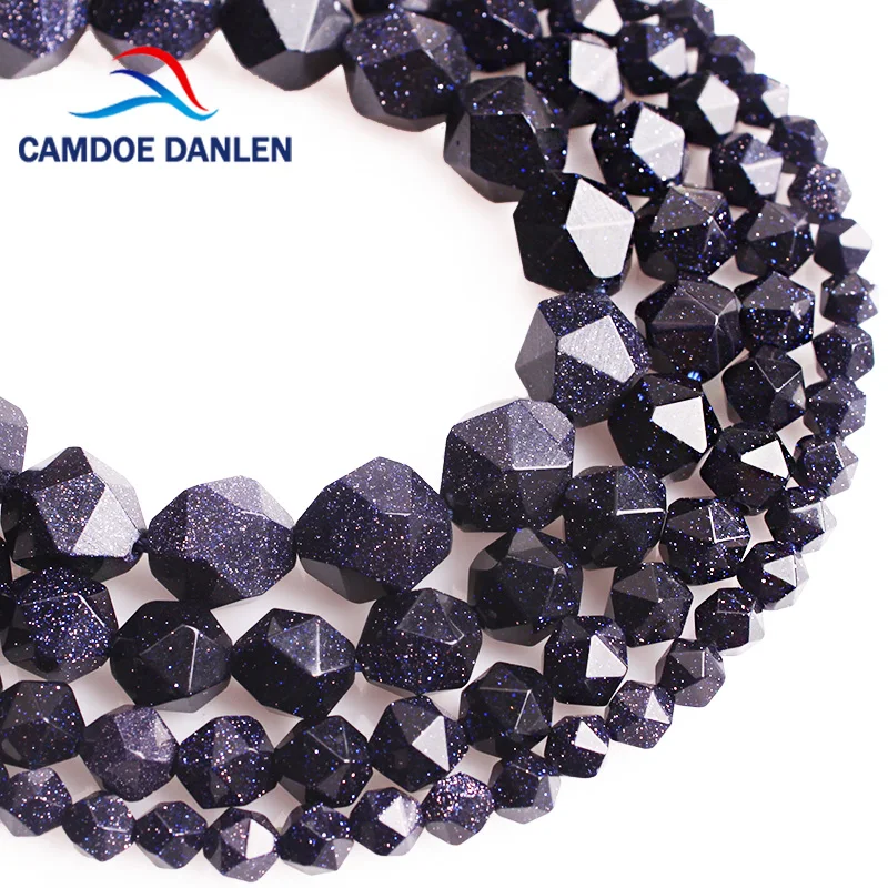 CAMDOE DANLEN бусины из натурального камня граненые синие песочные камни