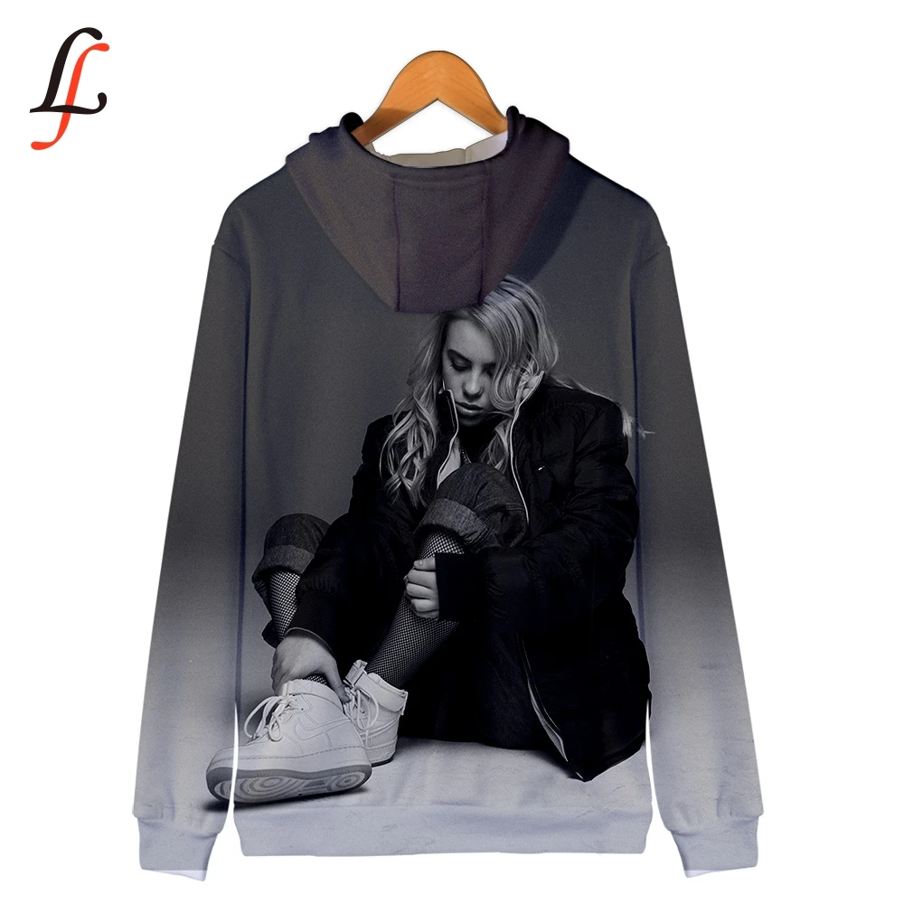 Женская толстовка на молнии Billie Eilish harajuku повседневная с объемной молнией