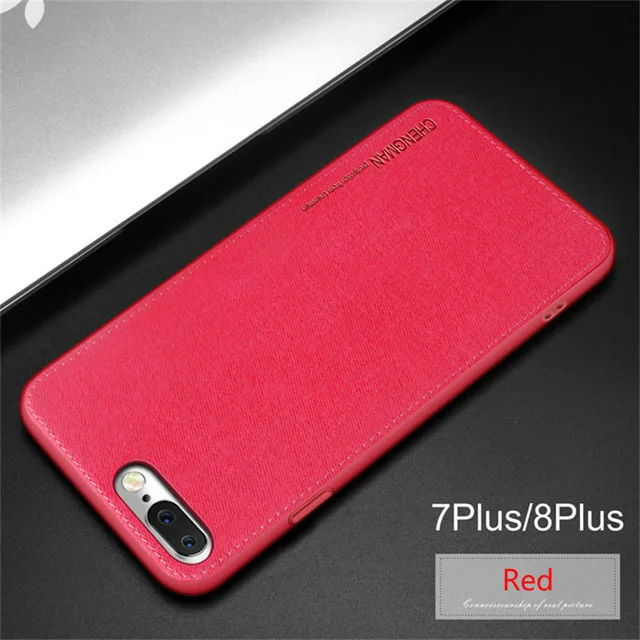 Red Винтажные тканевые чехлы для телефонов для iPhone 7 8 Plus, ультратонкий деловой тканевый Мягкий защитный чехол для iPhone XS Max XS X XR 6 6S - Цвет: Red