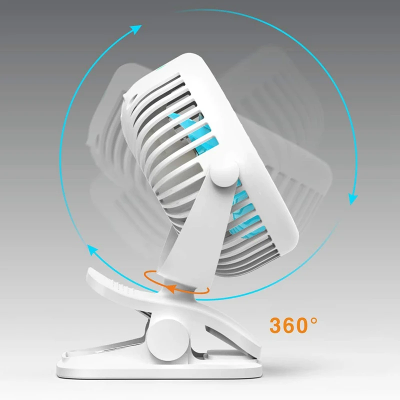 Вентилятор для коляски вентилятор на батарейках перезаряжаемый аккумулятор 2500